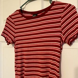 Slightly Cropped Striped Shirt